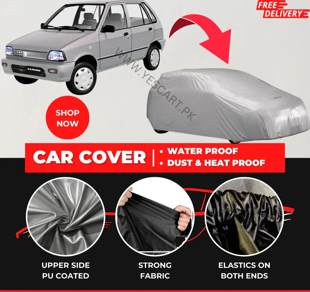 Suzuki Mehran 1988-2019 Car Top Cover - Waterproof & Dustproof Silver Spray Coated + Free Bag (Car-01)