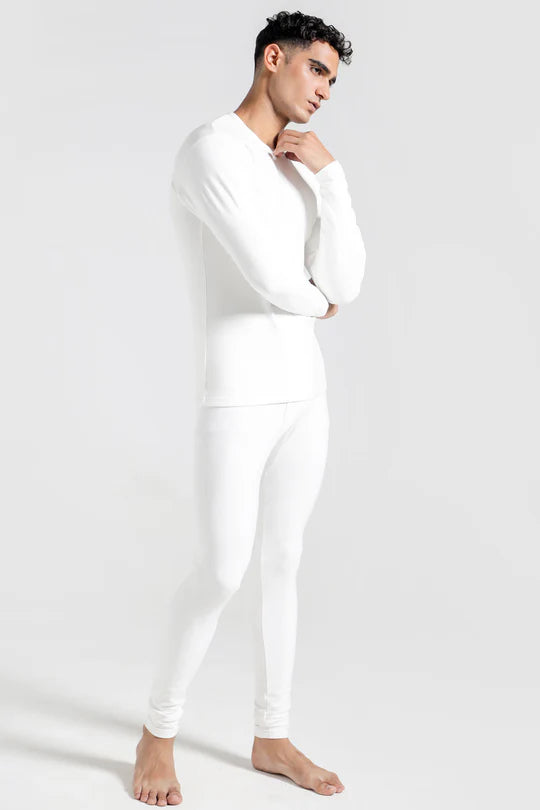 Men's Full-Body Thermal Warmer Wool (FULL SUIT)- White
