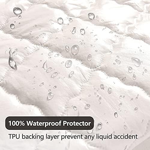 -50% Soft Cotton Quilted 100% Waterproof Fitted Mattress Protector (Maroon).