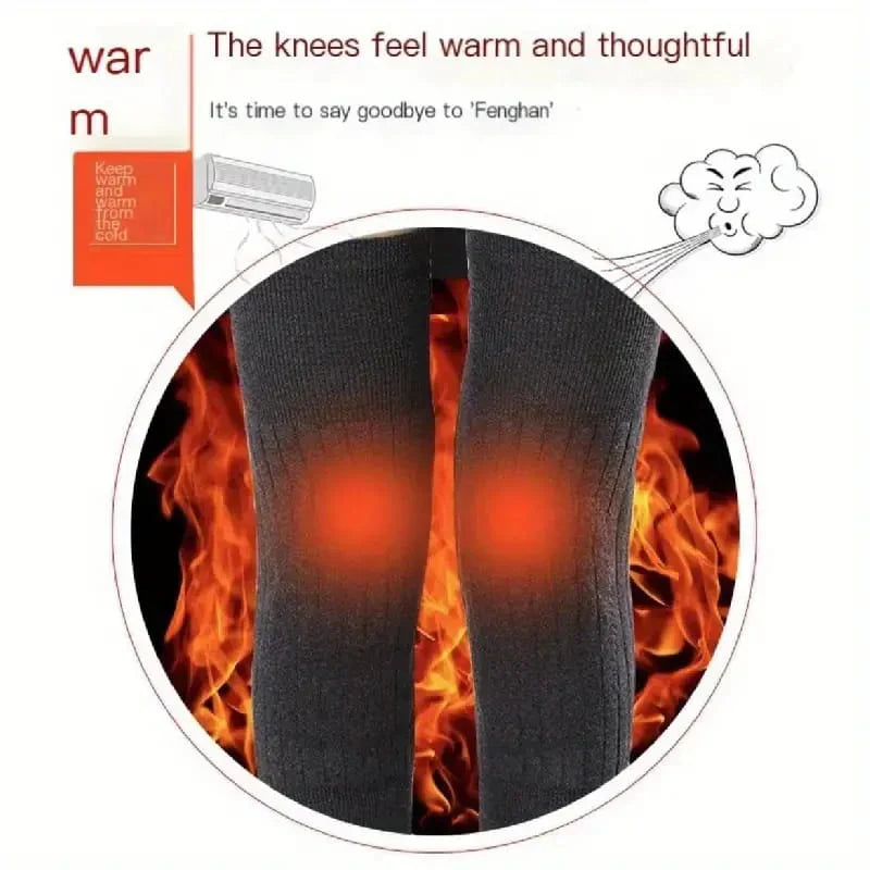 Knee Warmer - Woolen Blend Thermal Leg Warmers - 1 Pair Knee Pad - Unisex Elastic Knee Pads For Men & Women