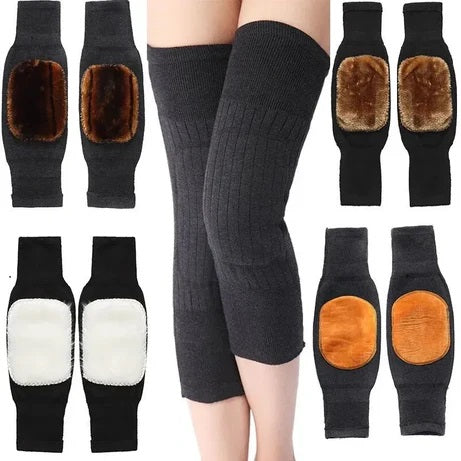 Knee Warmer - Woolen Blend Thermal Leg Warmers - 1 Pair Knee Pad - Unisex Elastic Knee Pads For Men & Women