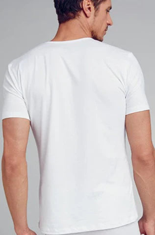 Deep Neck Undershirt Half Sleeves VEST (WHITE)