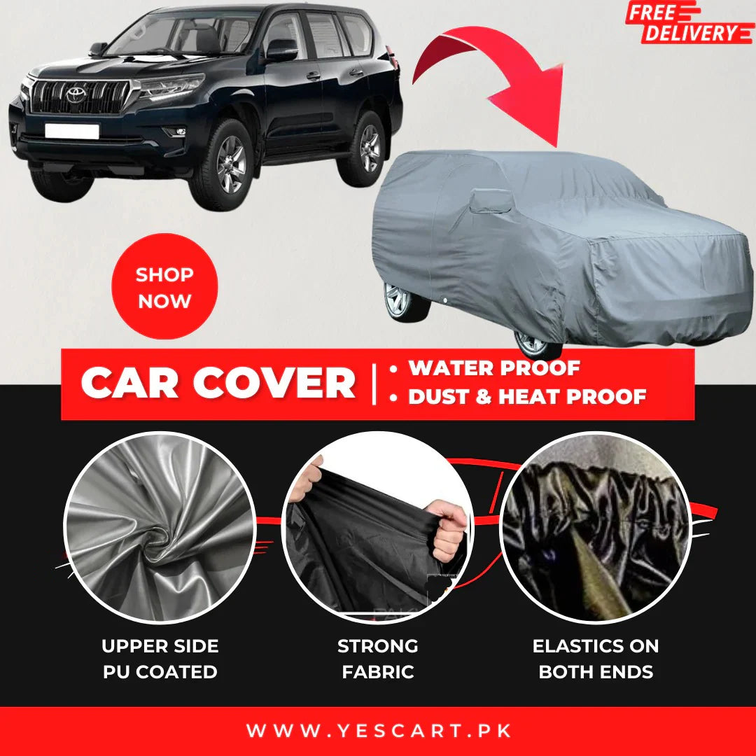 Toyota Prado 2009-2025 Car Top Cover - Waterproof & Dustproof Silver Spray Coated + Free Bag