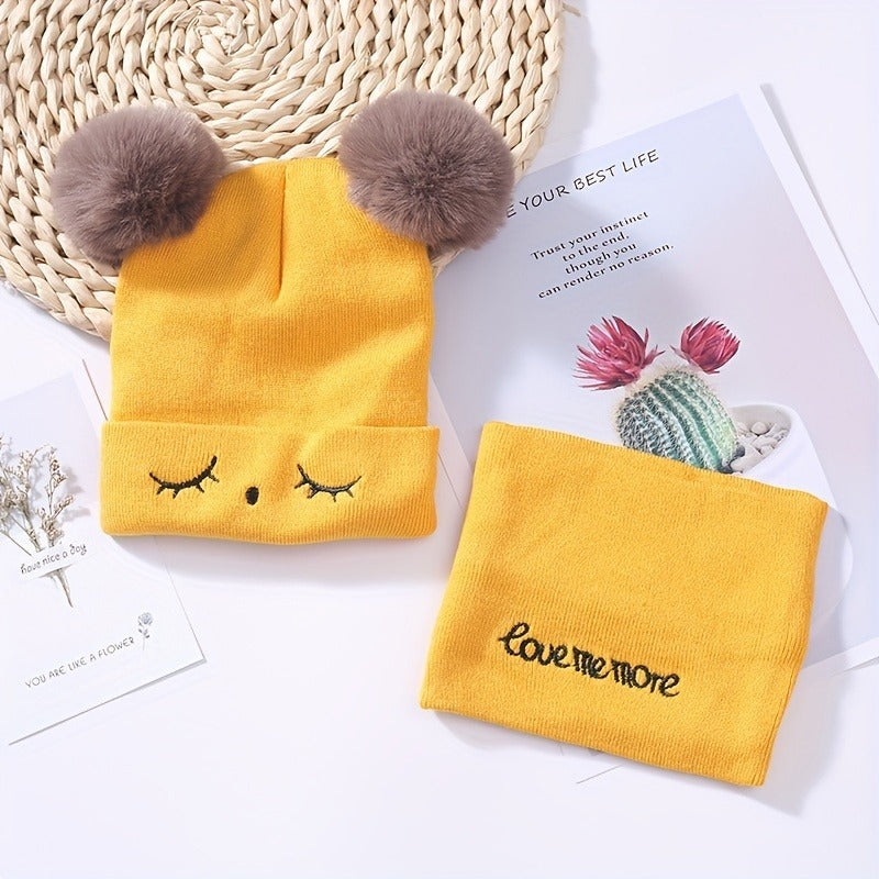 KIDS EYEBROW WOOL CAP ( YELLOW ) #153