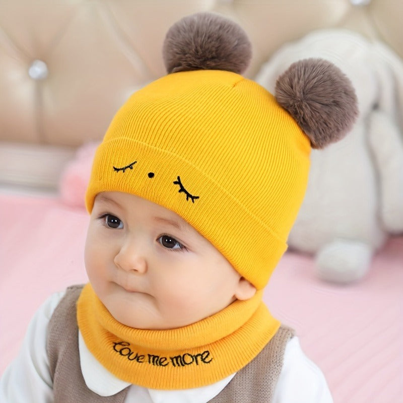 KIDS EYEBROW WOOL CAP ( YELLOW ) #153