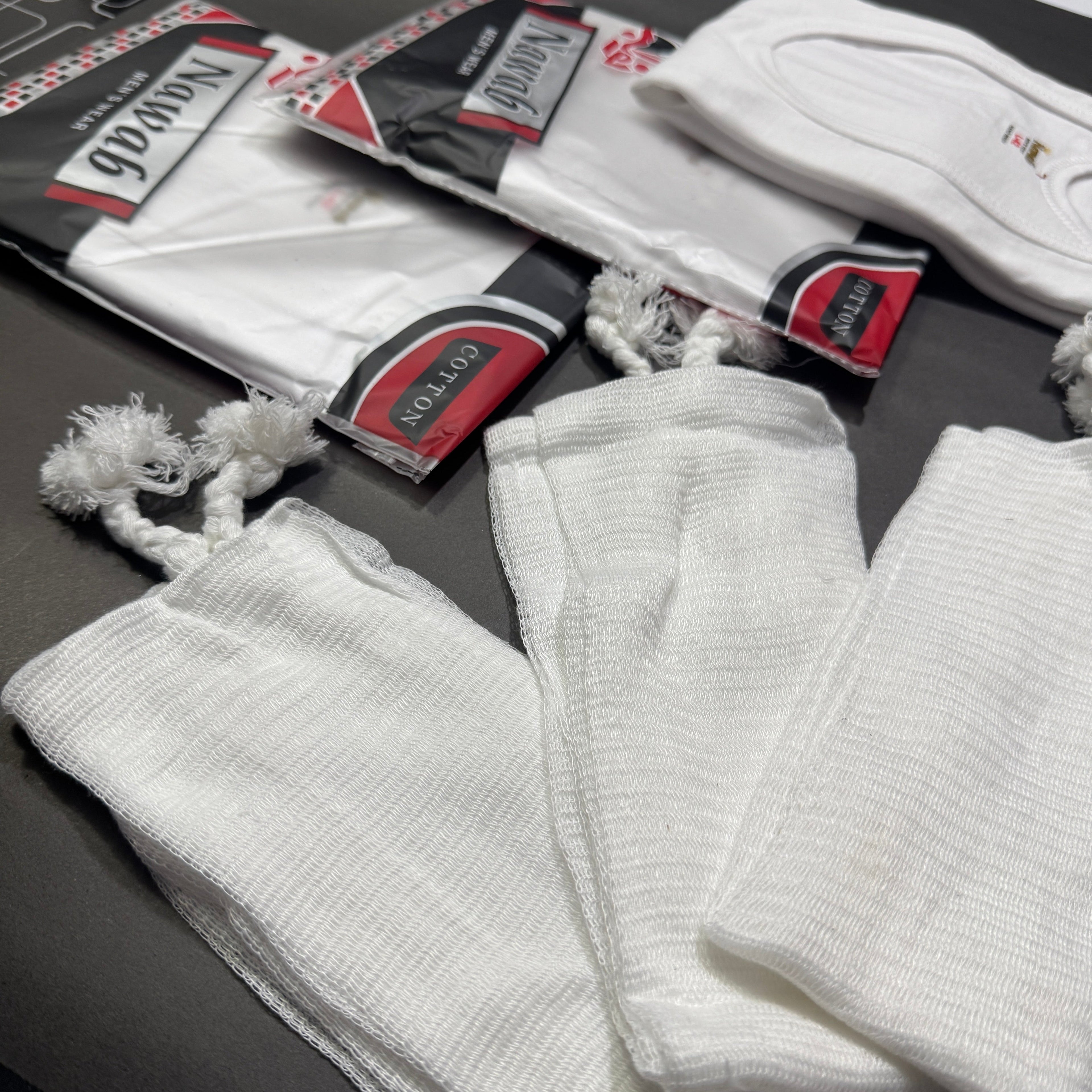 3 Sleeveles Vest (WHITE) + 3 Narrey (Drawstring)