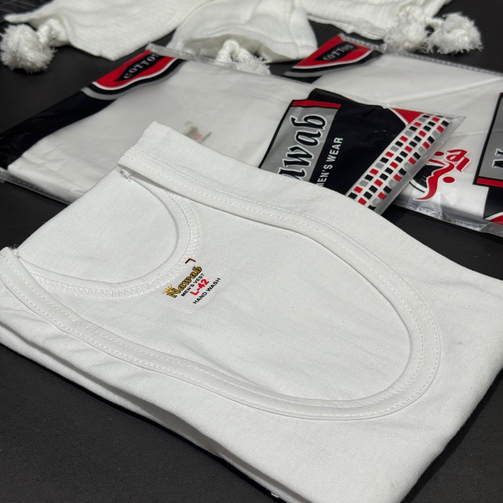 3 Sleeveles Vest (WHITE) + 3 Narrey (Drawstring)