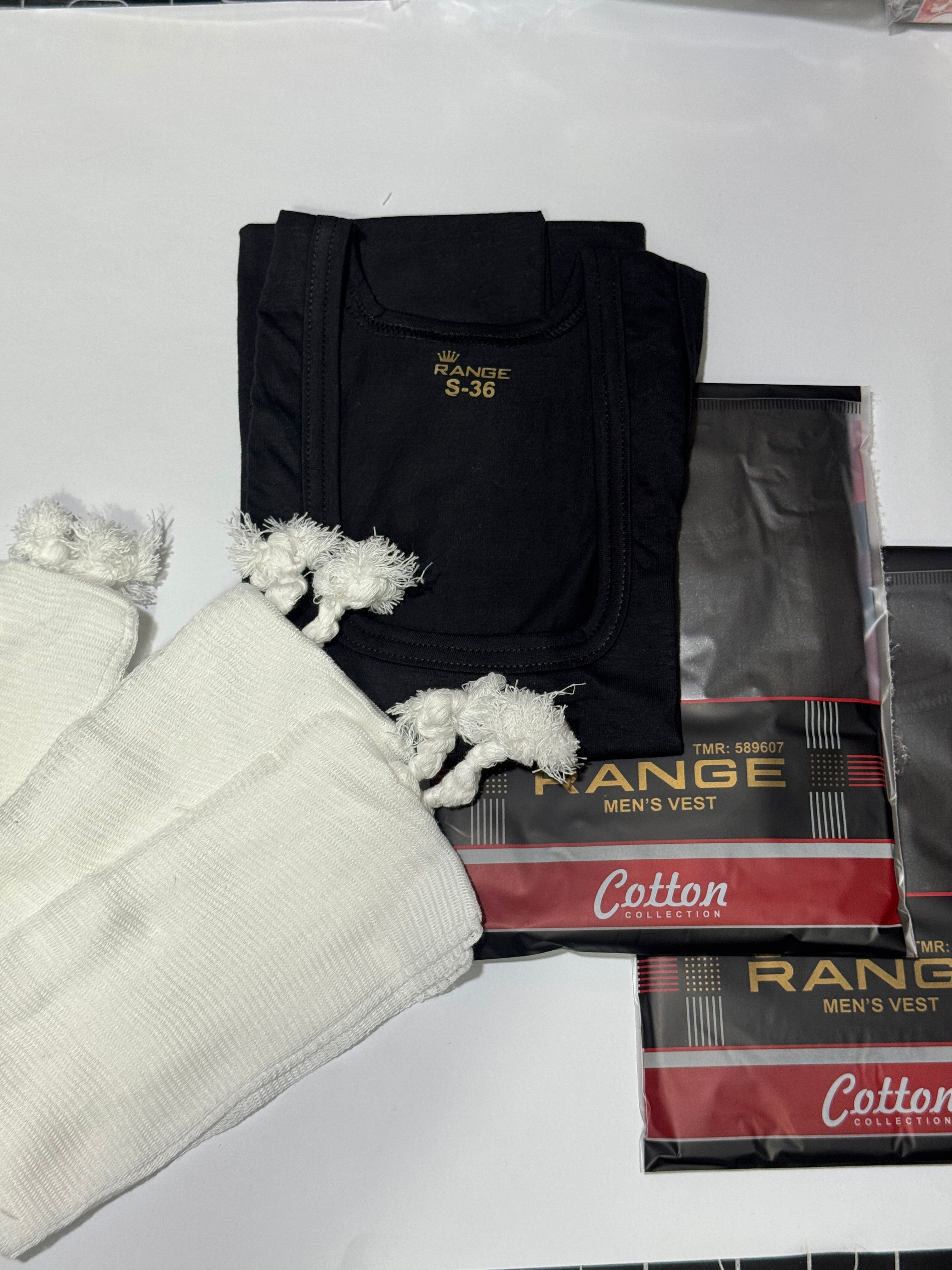 3 Sleeveles Vest (BLACK) + 3 Narrey (Drawstring)