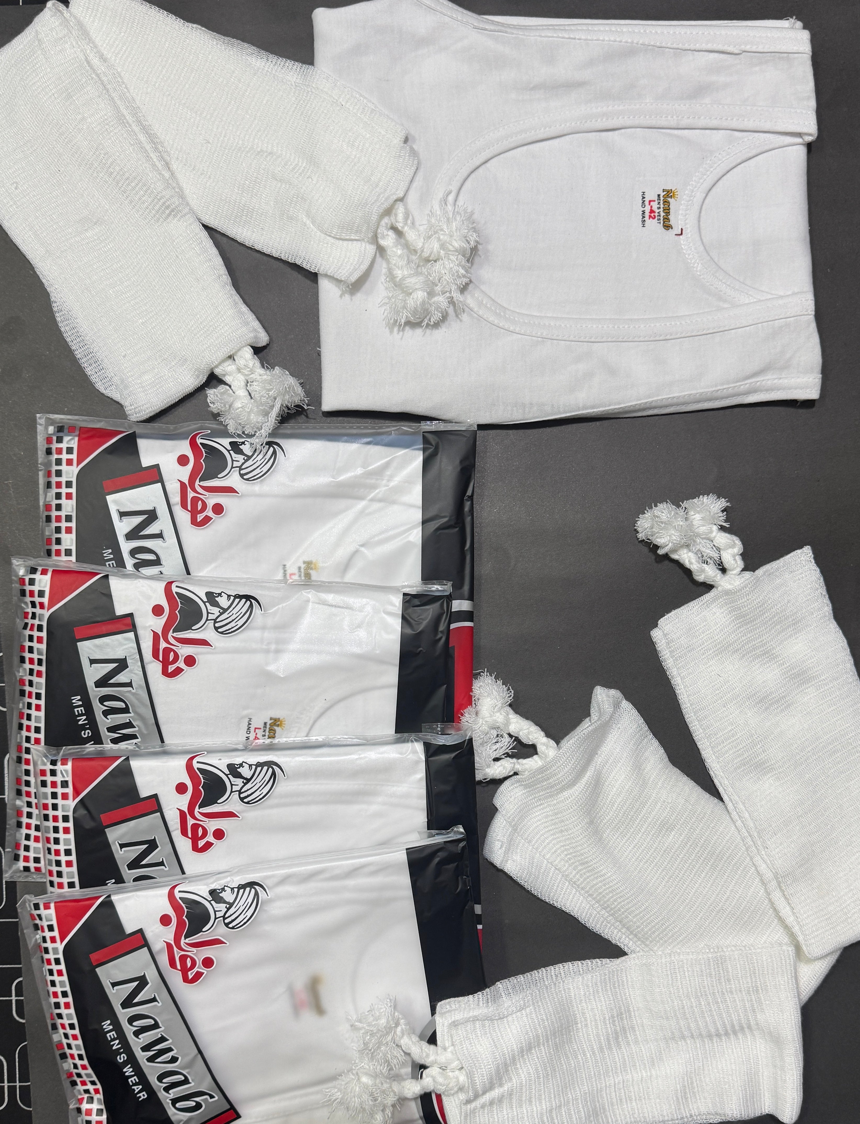 5 Sleeveles Vest (WHITE) + 5 Narrey (Drawstring)