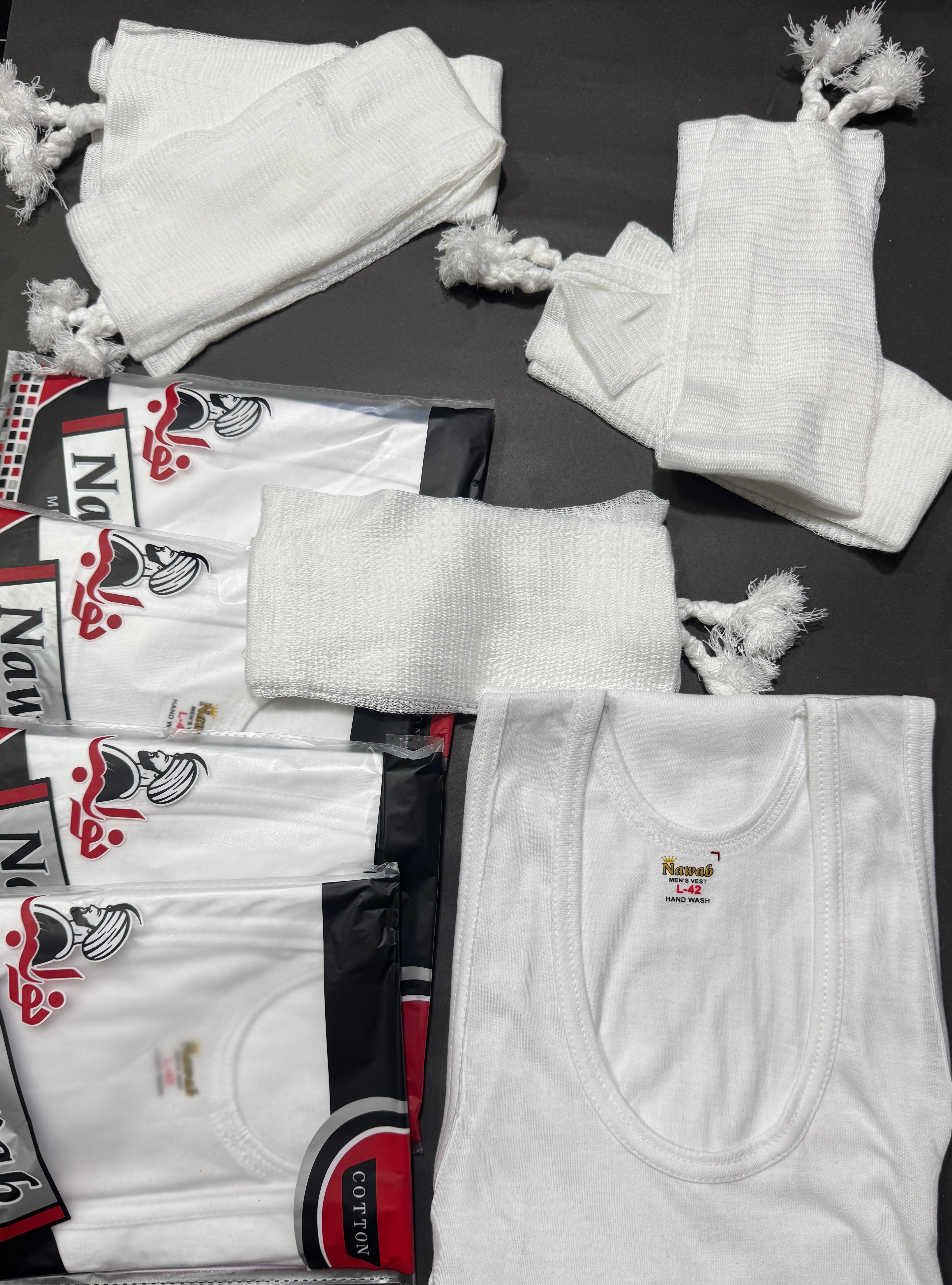 5 Sleeveles Vest (WHITE) + 5 Narrey (Drawstring)