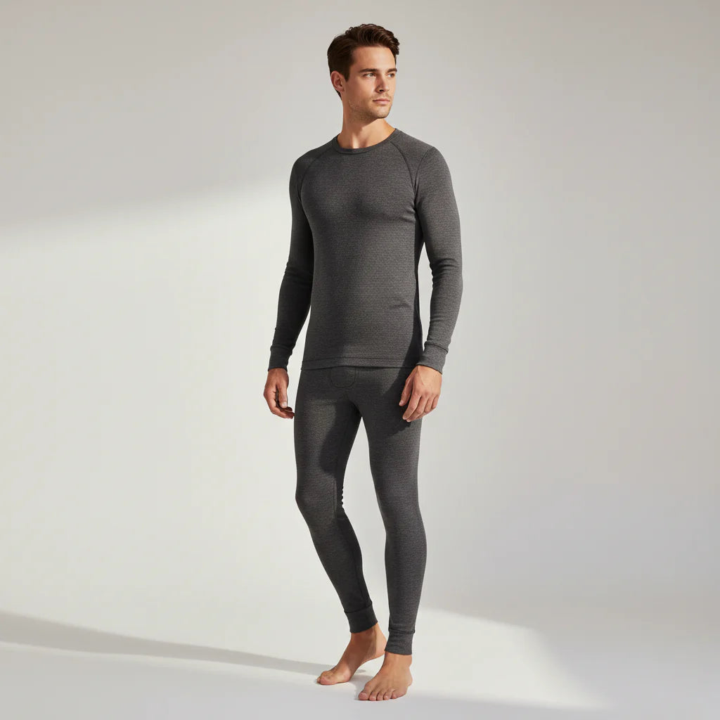 Men's Full-Body Thermal Warmer Wool (FULL SUIT) - Charcoal Grey