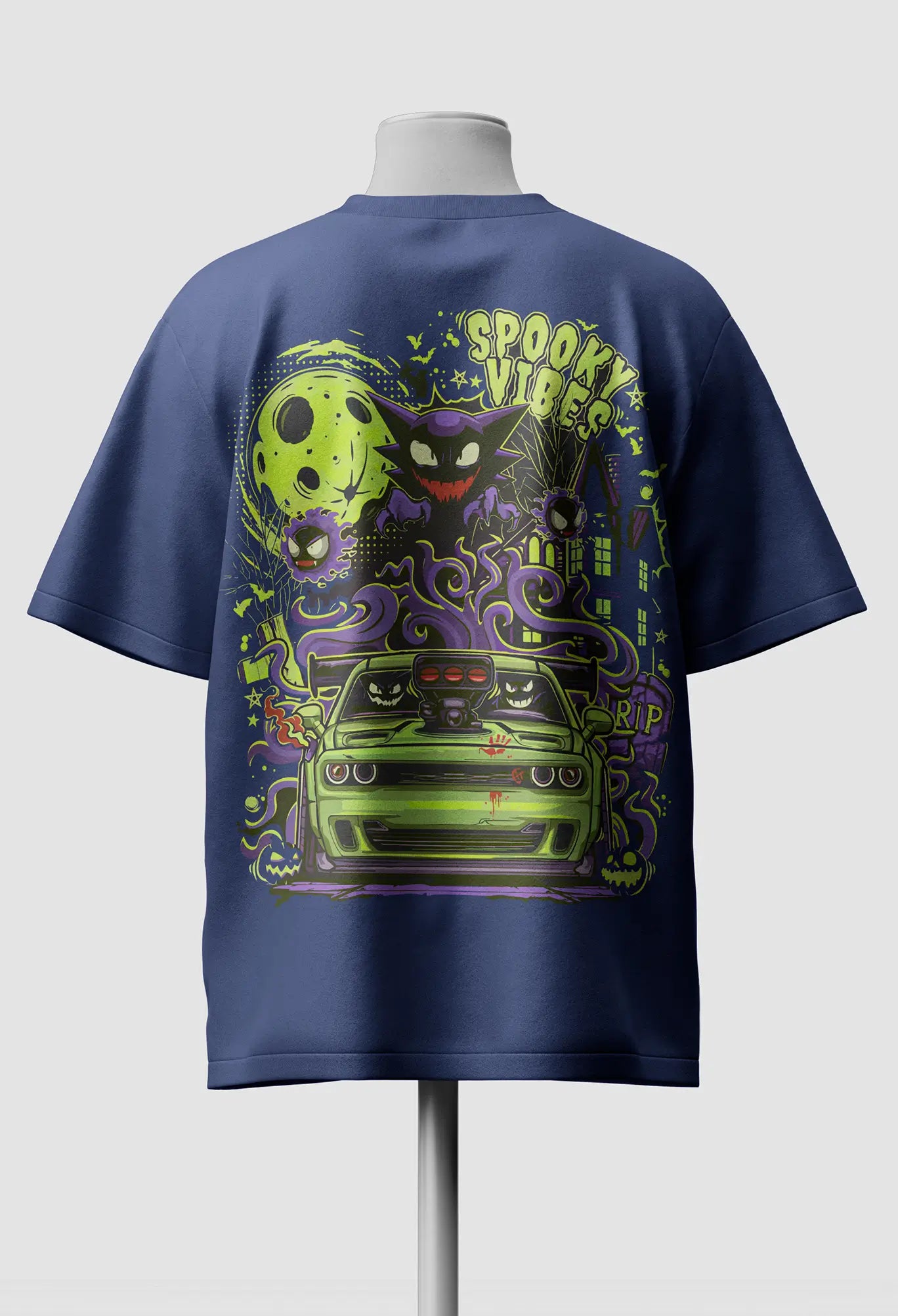 Spooky Vibes Racer Oversized T-Shirt