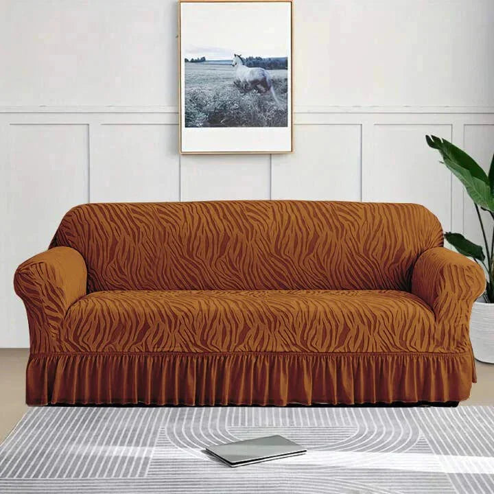 Zebra Velvet Sofa Covers (Copper)