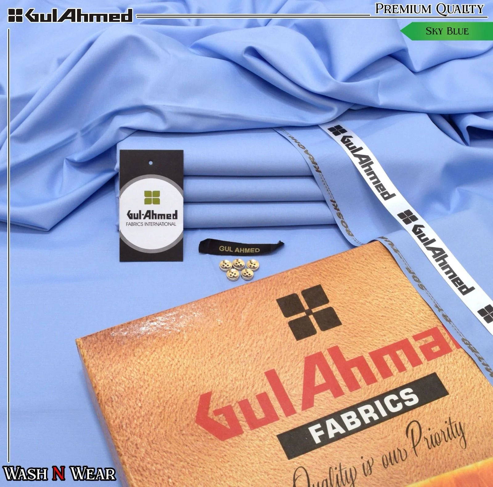 Unstitched Wash & Wear Suit (GA-SKY BLUE)