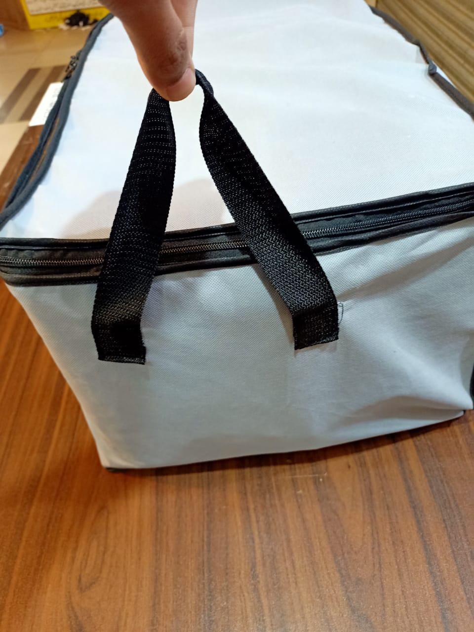 Grey_3 Compartment Storage Organizer / Clothes Storage Bag