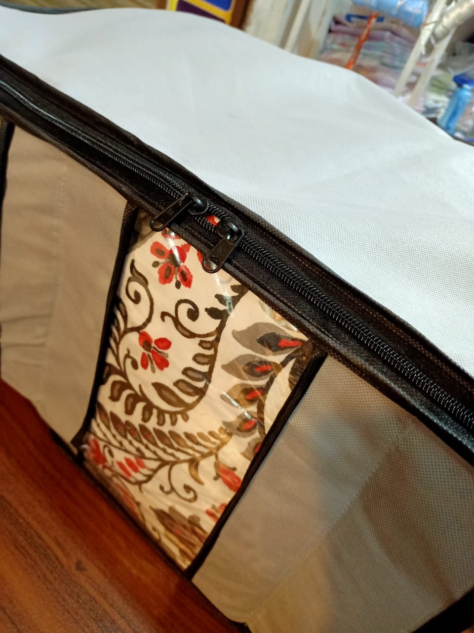 Grey_3 Compartment Storage Organizer / Clothes Storage Bag