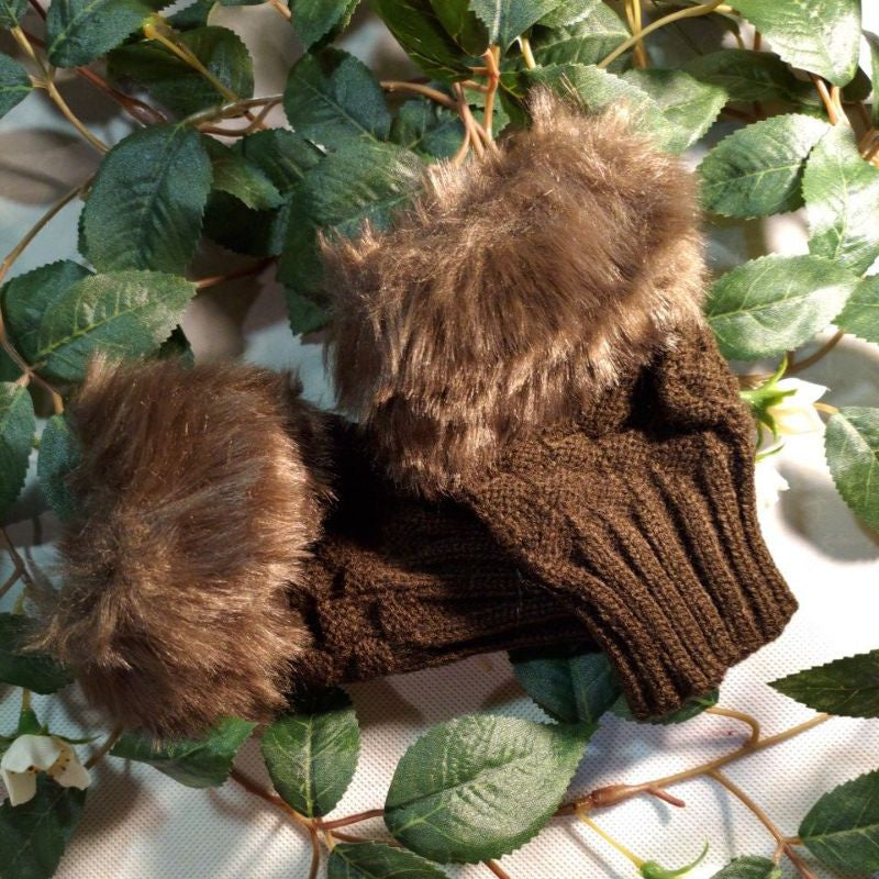 Ladies Wool Gloves (Brown) #152