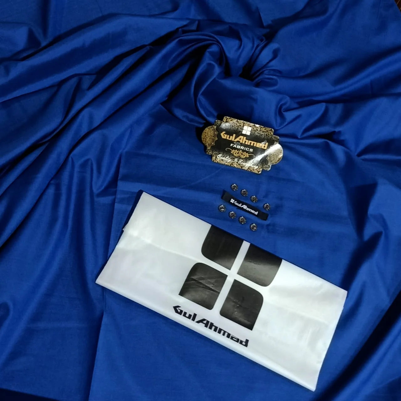 Unstitched Wash & Wear Suit (GUL AHMED -ROYAL BLUE)