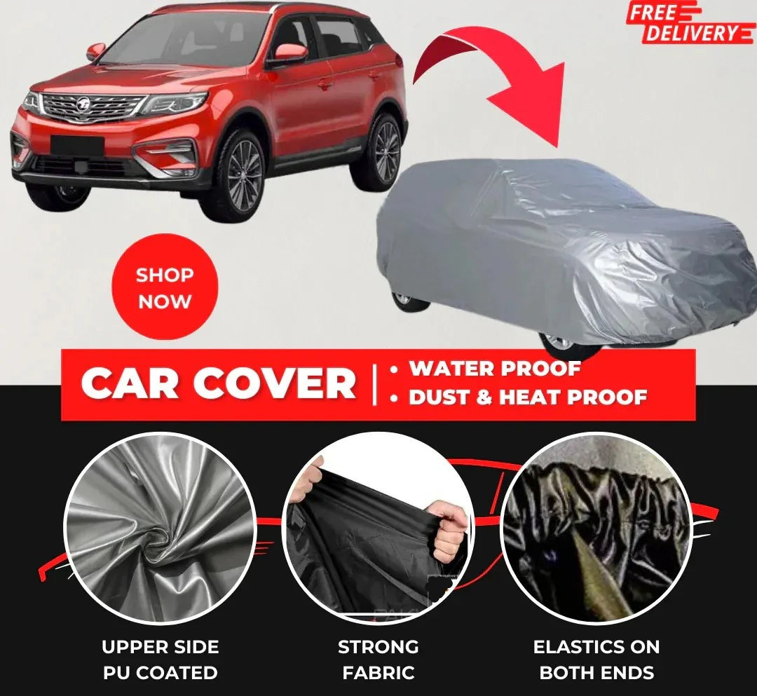 Proton X70 2020-2025 Car Top Cover - Waterproof & Dustproof Silver Spray Coated + Free Bag (Car-06)