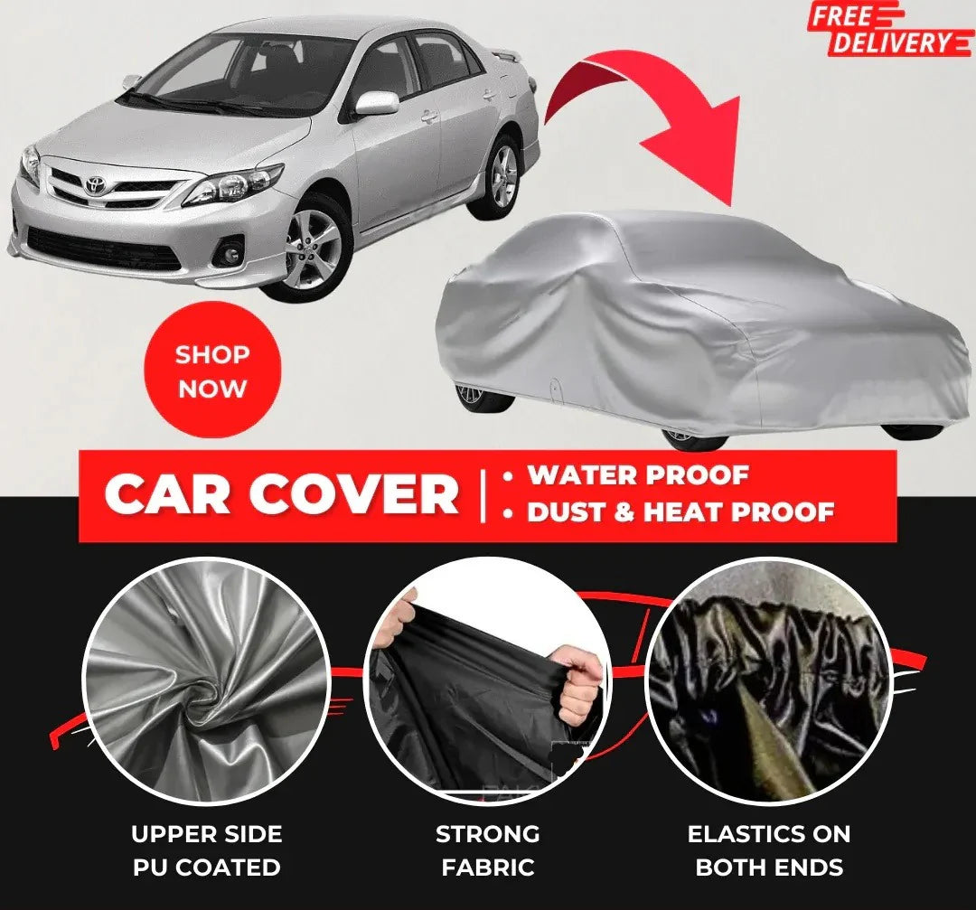 Toyota Corolla 2006-2013 Car Top Cover - Waterproof & Dustproof Silver Spray Coated + Free Bag (Car-06)