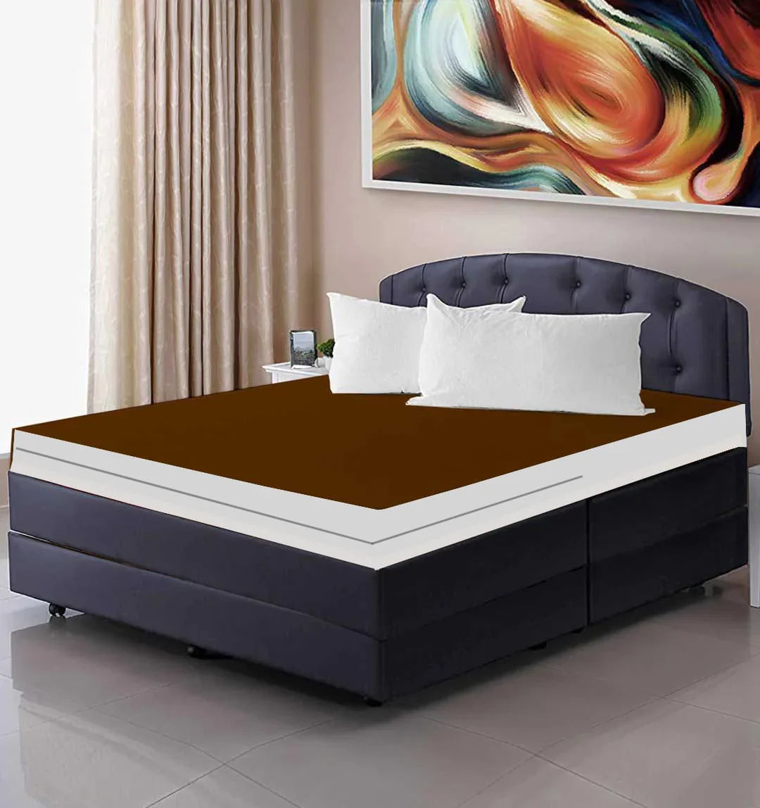 Waterproof Double Sided Zipper Mattress Cover (Brown)