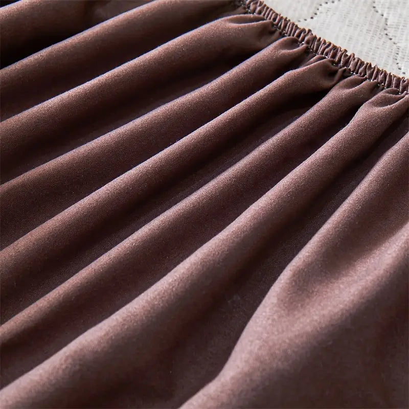 Soft Cotton Quilted 100% Waterproof Fitted Mattress Protector (Brown).