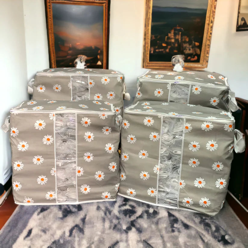 Printed Storage Bag - Daisy Flower