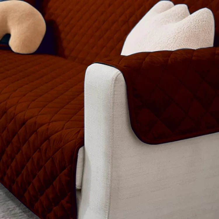 Quilted Sofa Cover (Copper Brown)